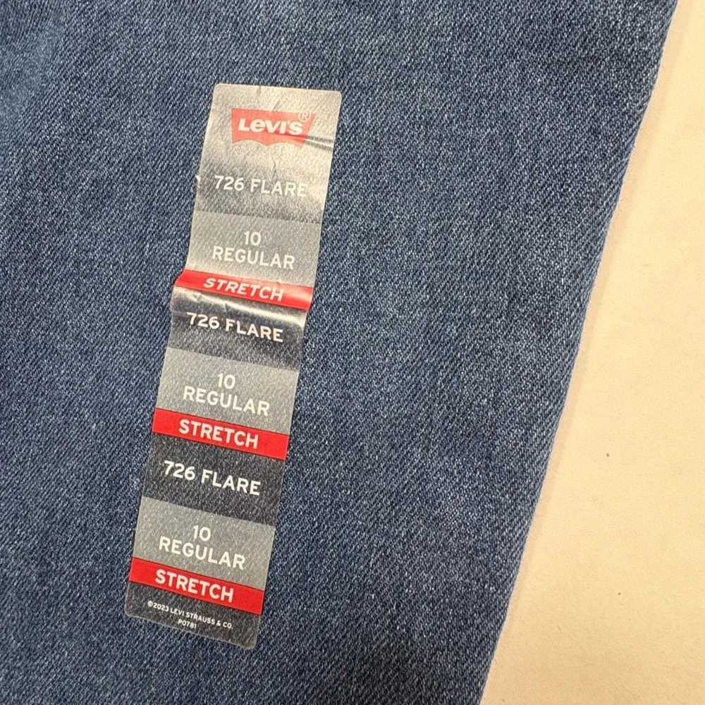 Levi's 726 Flare Jeans Kids Size 10 NWT‎ Blue High Rise Stretch Denim Retro Boho